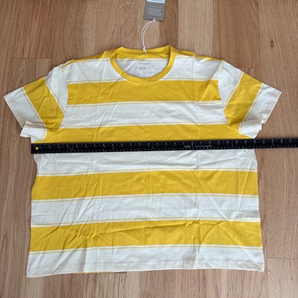 Everlane Yellow and Cream Striped Boxy Tee Organic Cotton Size XXXL - Picture 5 of 10